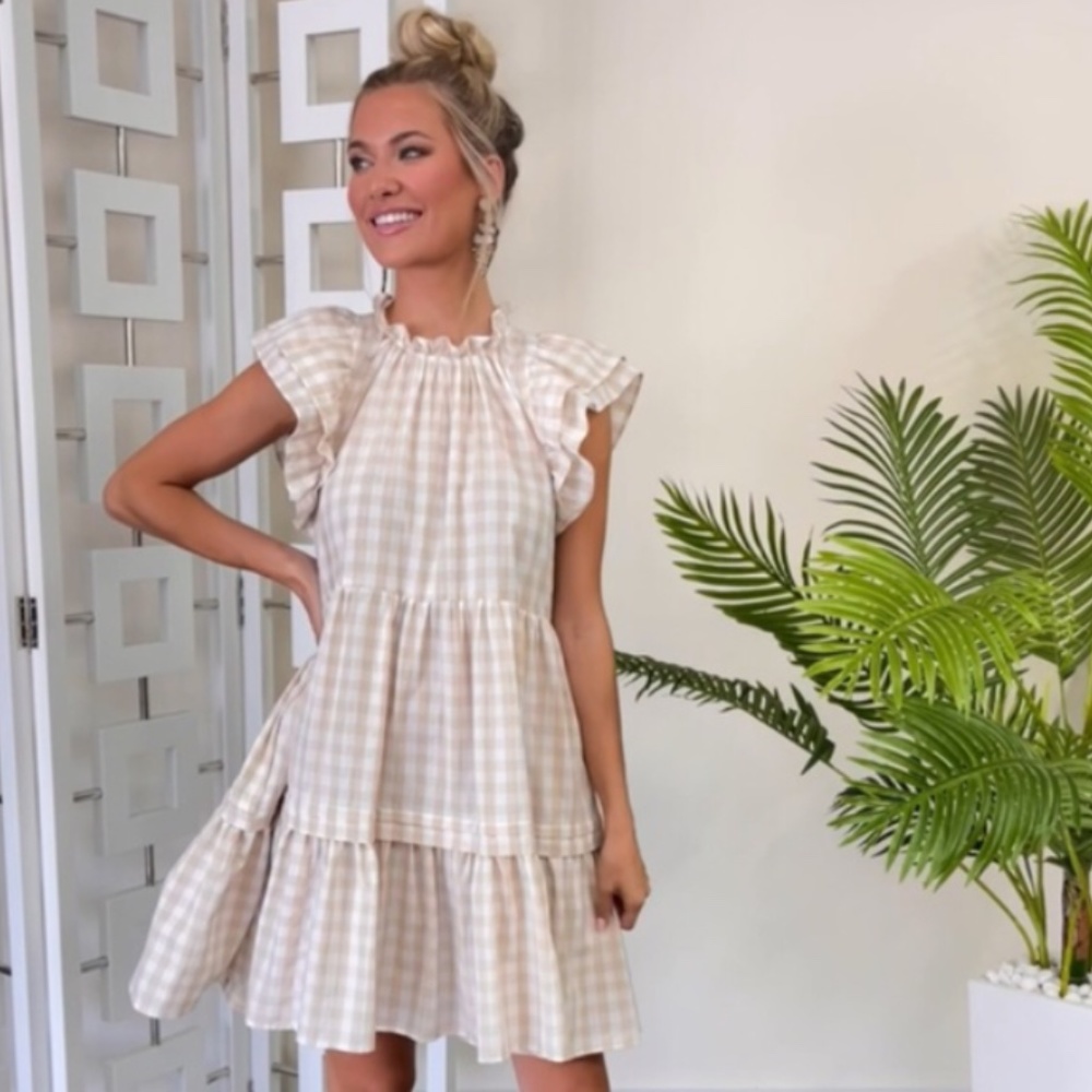 Red Dress Boutique gingham babydoll dress NWOT